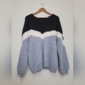 A.N.A Fuzzy Chevron Oversized Sweater